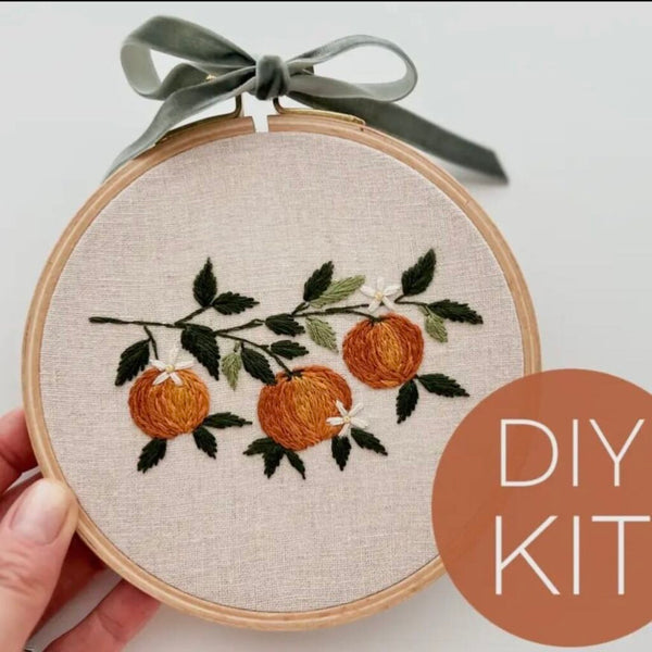 Matryoshka Shop Orange Branch Beginner Embroidery Kit