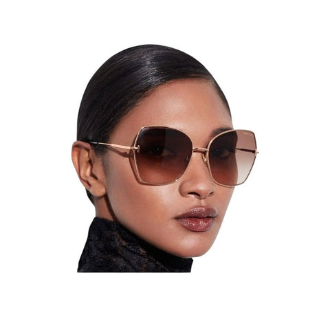 ^Tom Ford Farah TF951 28B Butterfly Metal Frame Gray Gradient Lens Sunglasses w/Case