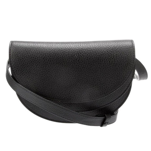 *Cuyana Double Moon Saddle Bag Pebbled Leather 2 Flap Closure Crossbody Bag