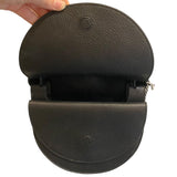 *Cuyana Double Moon Saddle Bag Pebbled Leather 2 Flap Closure Crossbody Bag