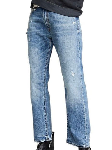 *R13 Boyfriend Cotton Denim Intentionally Distressed High-Rise Straight Crop Jeans, Size 25(0)