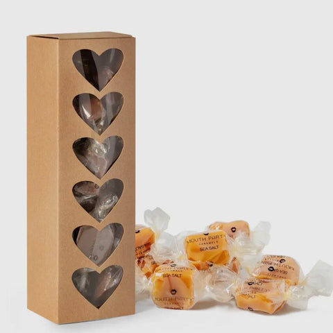 Mouth Party Sea Salt Caramels Valentine Heart Box, 8 oz.