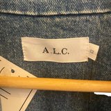 *NWT A.L.C. Amelia Stretch Denim Single Breasted Notch Lapel Patch Pocket Blazer Jacket, Size 12-RUNS SMALL!