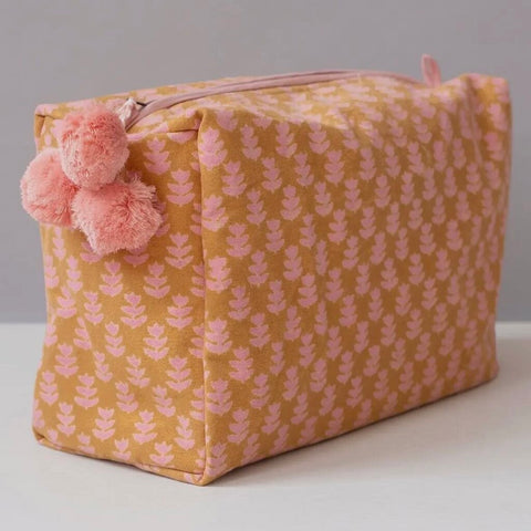 Graymarket Design Tula Tangerine Block Print Toiletry Bag