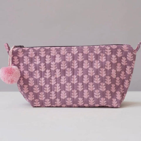 Graymarket Design Orchid Pink Block Print Makeup Pouch