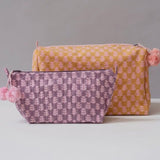 Graymarket Design Orchid Pink Block Print Makeup Pouch
