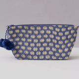 Graymarket Design Daisy Royal Block Print Makeup Pouch