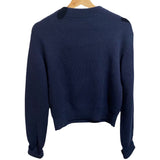 *Rag & Bone Nancy Merino Wool Blend Crew Neck Gold Button Shoulder Pullover Sweater, Size XS