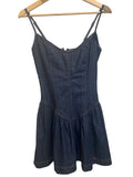 *NWT Reformation Lottie Denim Cami Scoop Drop Waist Full Mini Dress, Size 2
