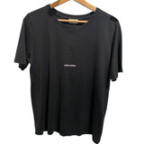 *Saint Laurent Cotton Jersey Small Printed Logo Short Sleeve Round Neck Tee Shirt Top, Size L