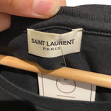 *Saint Laurent Cotton Jersey Small Printed Logo Short Sleeve Round Neck Tee Shirt Top, Size L