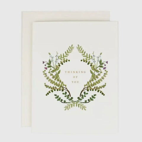 Amy Heitman Thinking of You Ferns Gold Foil Notecard
