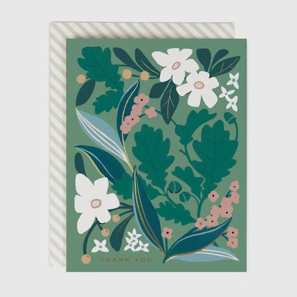 Amy Heitman Thank You Daphne Floral Gold Foil Notecard