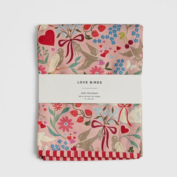 Amy Heitman Love Birds Tea Towel