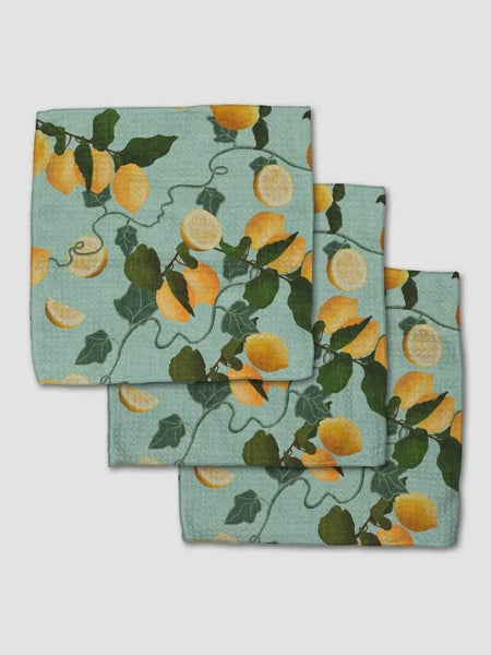 Geometry Amalfi Lemons Dishcloth, Set of 3