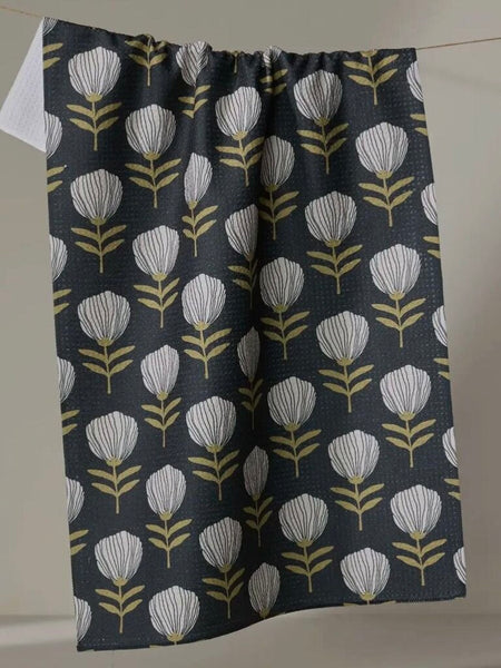 Geometry Blomma Mod Floral Tea Towel