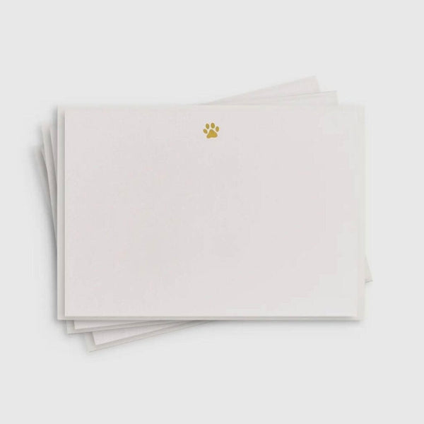 Dahlia Press Gold Paw Print Letterpress Boxed Flat Note Cards