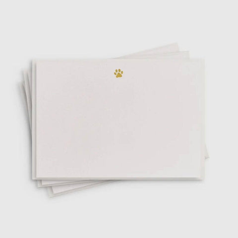 Dahlia Press Gold Paw Print Letterpress Boxed Flat Note Cards
