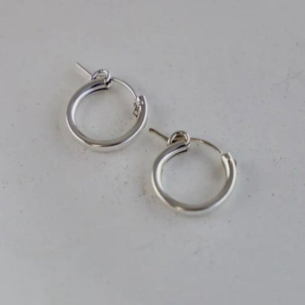 Katie Waltman Medium 14K Sterling Silver Standard Hoop Earrings