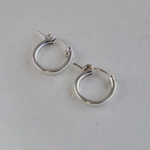 Katie Waltman Medium 14K Sterling Silver Standard Hoop Earrings