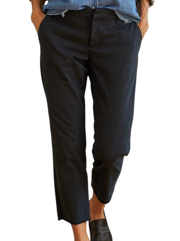 ^NWT Frank & Eileen Wicklow Stretch Cotton Mid-Rise Straight Leg Crop Raw Hem Pants, Size 2