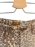 *MOTHER The Major Zip Ankle Cotton Twill Leopard High Rise Wide Leg Jeans, Size 26 (2)