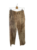 *MOTHER The Major Zip Ankle Cotton Twill Leopard High Rise Wide Leg Jeans, Size 26 (2)