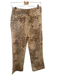 *MOTHER The Major Zip Ankle Cotton Twill Leopard High Rise Wide Leg Jeans, Size 26 (2)