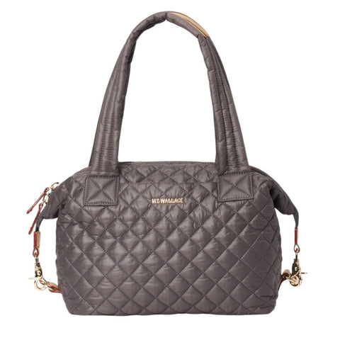 ^MZ Wallace Medium Sutton Deluxe Quilted Nylon Dual Handle Crossbody Strap Tote Bag