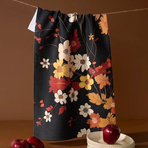 Geometry Autumn Whispers Fall Tea Towel