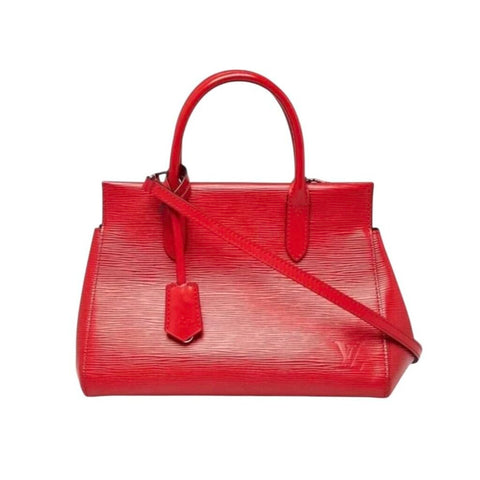 *Louis Vuitton Marly MM Coquelicot Epi Leather Dual Handal Crossbody Strap Tote Bag w/Clochette