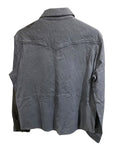 *NWT Zadig & Voltaire Defile Thelma Crinkled Leather Snap-Up Collared Button-Up Shirt Jacket, Size L