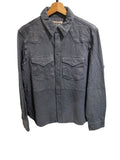 *NWT Zadig & Voltaire Defile Thelma Crinkled Leather Snap-Up Collared Button-Up Shirt Jacket, Size L