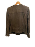 *Isabel Marant Etoile Bradi Lambs Leather Collarless Asymmetric Zipper Moto Jacket, Size FR40=US8