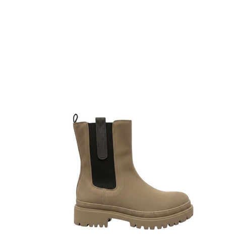 ^Brunello Cucinelli Suede & Monili Bead Embellished Lug Sole Low Shaft Chelsea Boots, Size 37