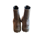 *Brunello Cucinelli Suede & Monili Bead Embellished Lug Sole Low Shaft Chelsea Boots, Size 37