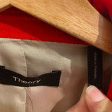 *Theory Cinched Blazer Stretch Velvet Notch Lapel Single Button Jacket, Size 8