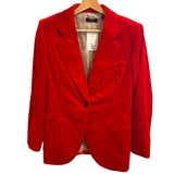 *Theory Cinched Blazer Stretch Velvet Notch Lapel Single Button Jacket, Size 8