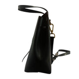 *Mansur Gavriel Lady Saffiano Leather Drawstring Top Flap Closure Crossbody Satchel Bag