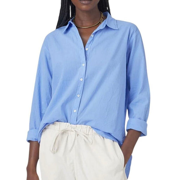 *NWT XiRENA Beau Cotton Voile Long Sleeve Button-Up Boyfriend Fit Shirt, Size XS