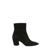 *Prada Suede Pointed Toe 2 1/2" Block Heel Side Zipper Low Shaft Boots, Size 39