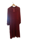 *Cecilie Copenhagen Sheer Stripe Long Sleeve Ruffle High Neck & Yoke Maxi Dress, Size S