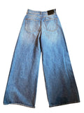 *Sportmax Max Mara Cotton Denim Intentionally Distressed High-Rise Ultra Wide Leg Jeans, Size 25(0)