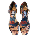*Tabitha Simmons X Johanna Ortiz Patton Floral Textile & Wood Block Heel Platform Sandals, Size 40.5