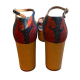 *Tabitha Simmons X Johanna Ortiz Patton Floral Textile & Wood Block Heel Platform Sandals, Size 40.5