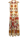 *Farm Rio Floral Insects Linen Sleeveless V-Neck Maxi Dress, Size M