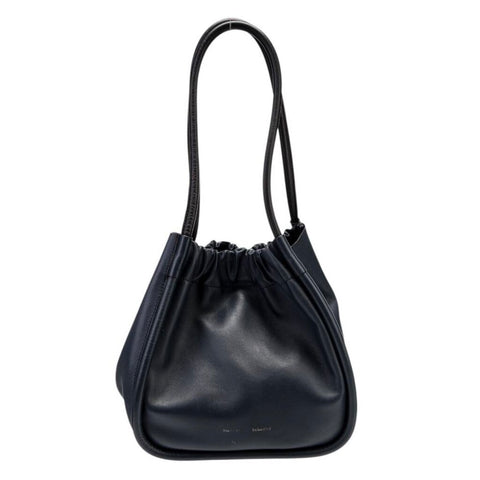 ^Proenza Schouler Large Ruched Tote Leather Expandable Top Handle Shoulder Bag Tote w/ Pouch