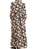 *THE GREAT. The Martina Floral Balloon Sleeve Collared Button-Up Belted Tiered Maxi Dress, Size S
