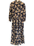 *THE GREAT. The Martina Floral Balloon Sleeve Collared Button-Up Belted Tiered Maxi Dress, Size S