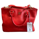 *Tory Burch Robinson Double Zip East West Large Pebbled Leather Shoulder Bag Tote